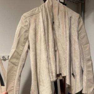 Blank NYC Beige Suede and Leather Jacket in XS